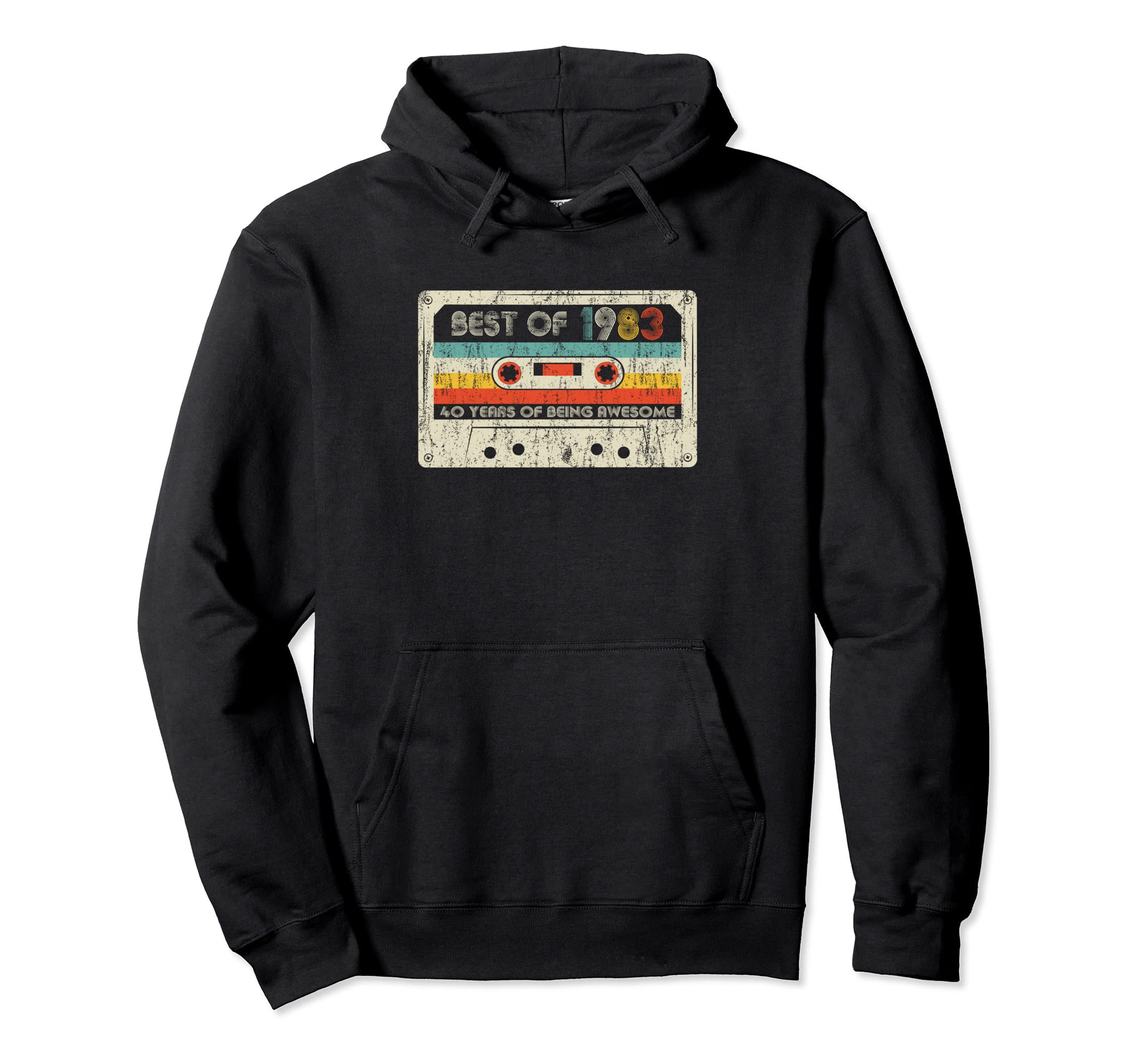 40Th Birthday Gifts Best 1983 Cassette Hoodie - Novelty Apparel for Adults - T-Shirt, Sweatshirt, Hoodie