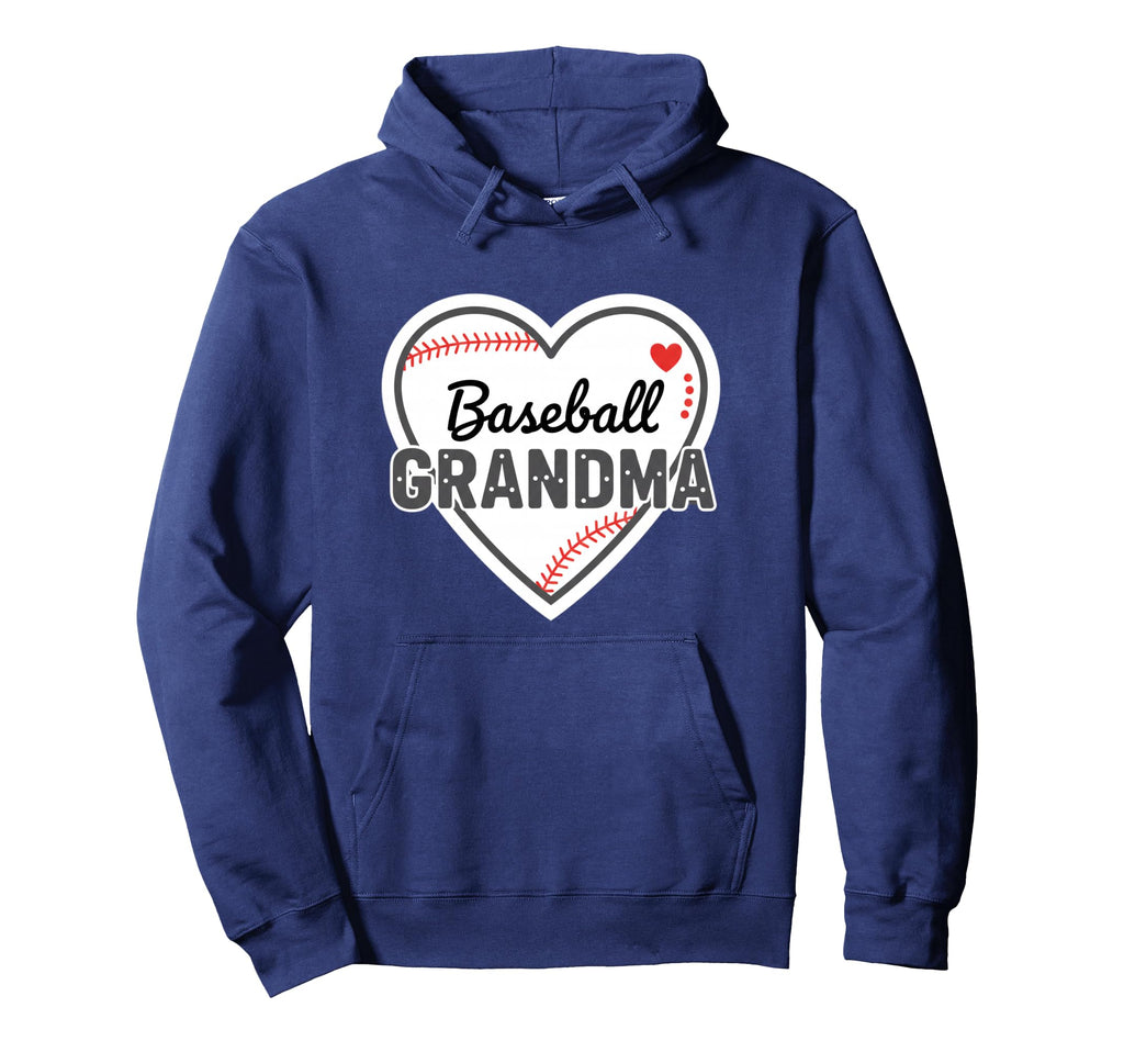 Grandparent Baseball Grandma Heart Hoodie - Graphic Print for Adults - T-Shirt, Sweatshirt, Hoodie