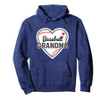 Grandparent Baseball Grandma Heart Hoodie - Graphic Print for Adults - T-Shirt, Sweatshirt, Hoodie