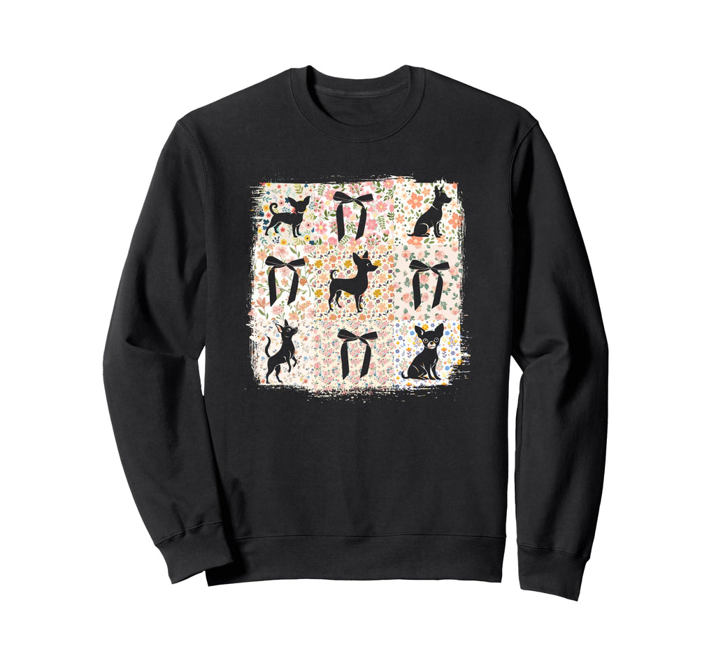 Boho Flower Chihuahua Dog Mom Sweatshirt - Fun Novelty Design Unisex - T-Shirt, Sweatshirt, Hoodie