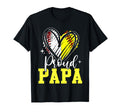 Proud Papa Baseball Softball Heart Dad Both T-Shirt - Unique Graphic Unisex - T-Shirt, Sweatshirt, Hoodie