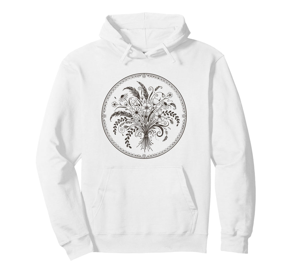 Boho Wildflowers Watercolor Floral Hoodie - Graphic Print Men Women - T-Shirt, Sweatshirt, Hoodie