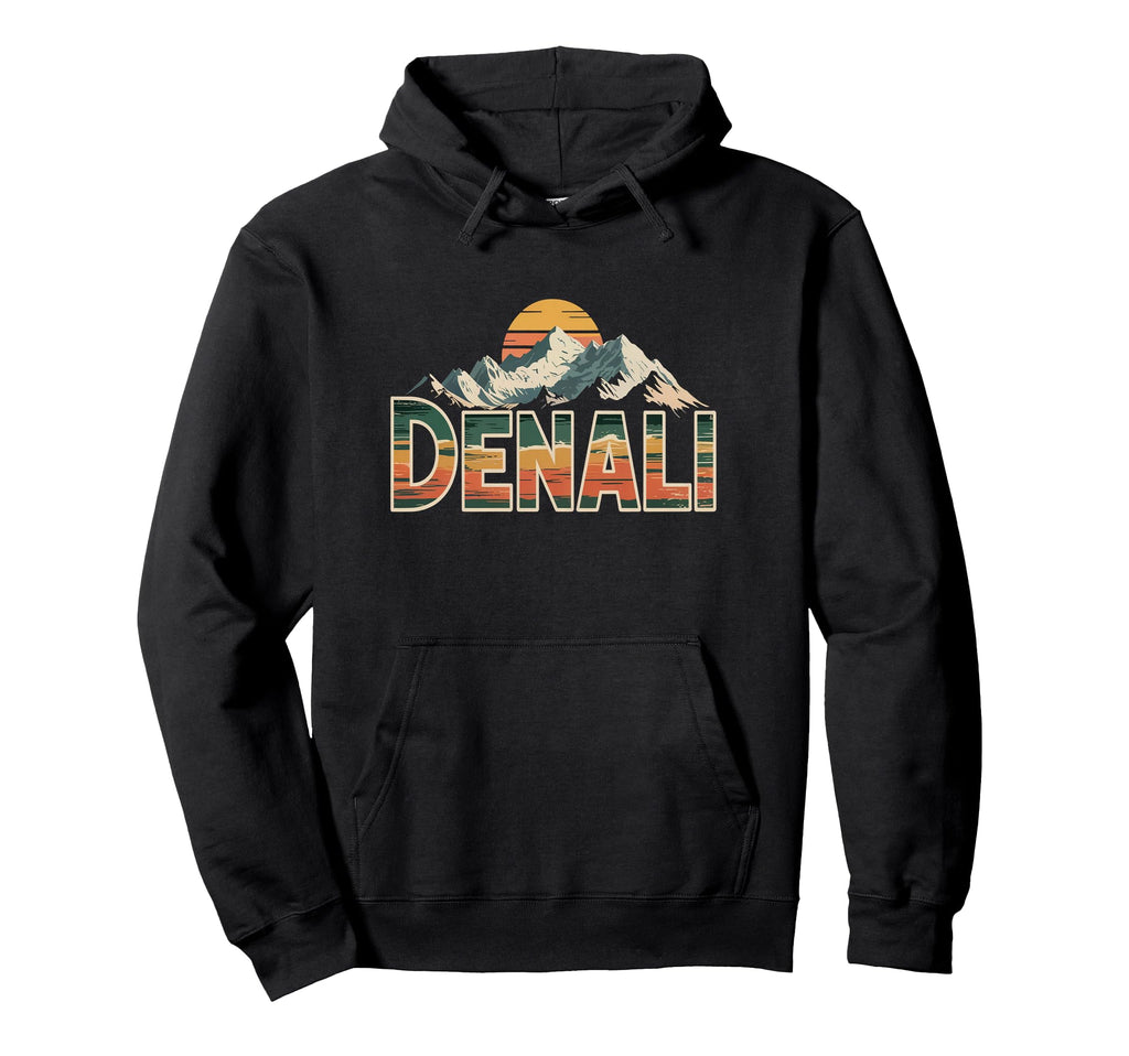 Denali National Park Sunset 70S Hoodie - Fun Novelty Design for Adults - T-Shirt, Sweatshirt, Hoodie