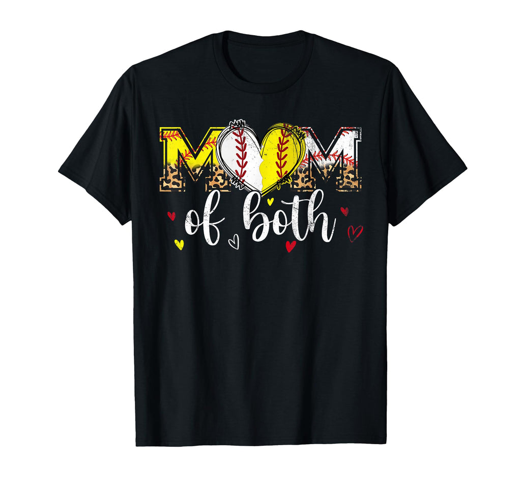Mom Both Baseball Softball Heart T-Shirt - Trendy Graphic Men Women - T-Shirt, Sweatshirt, Hoodie