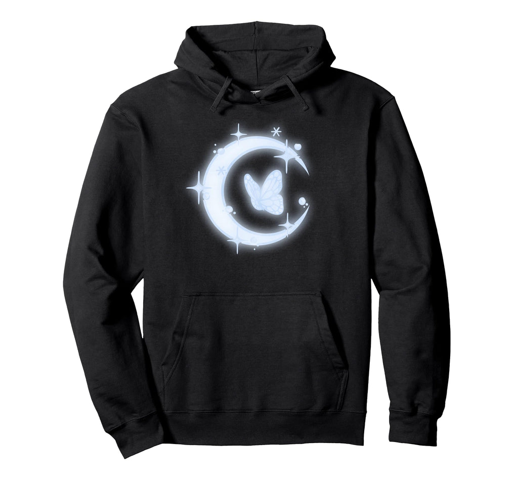 Moon And Butterfly Shine Starry Sky Hoodie - Graphic Print Men Women - T-Shirt, Sweatshirt, Hoodie