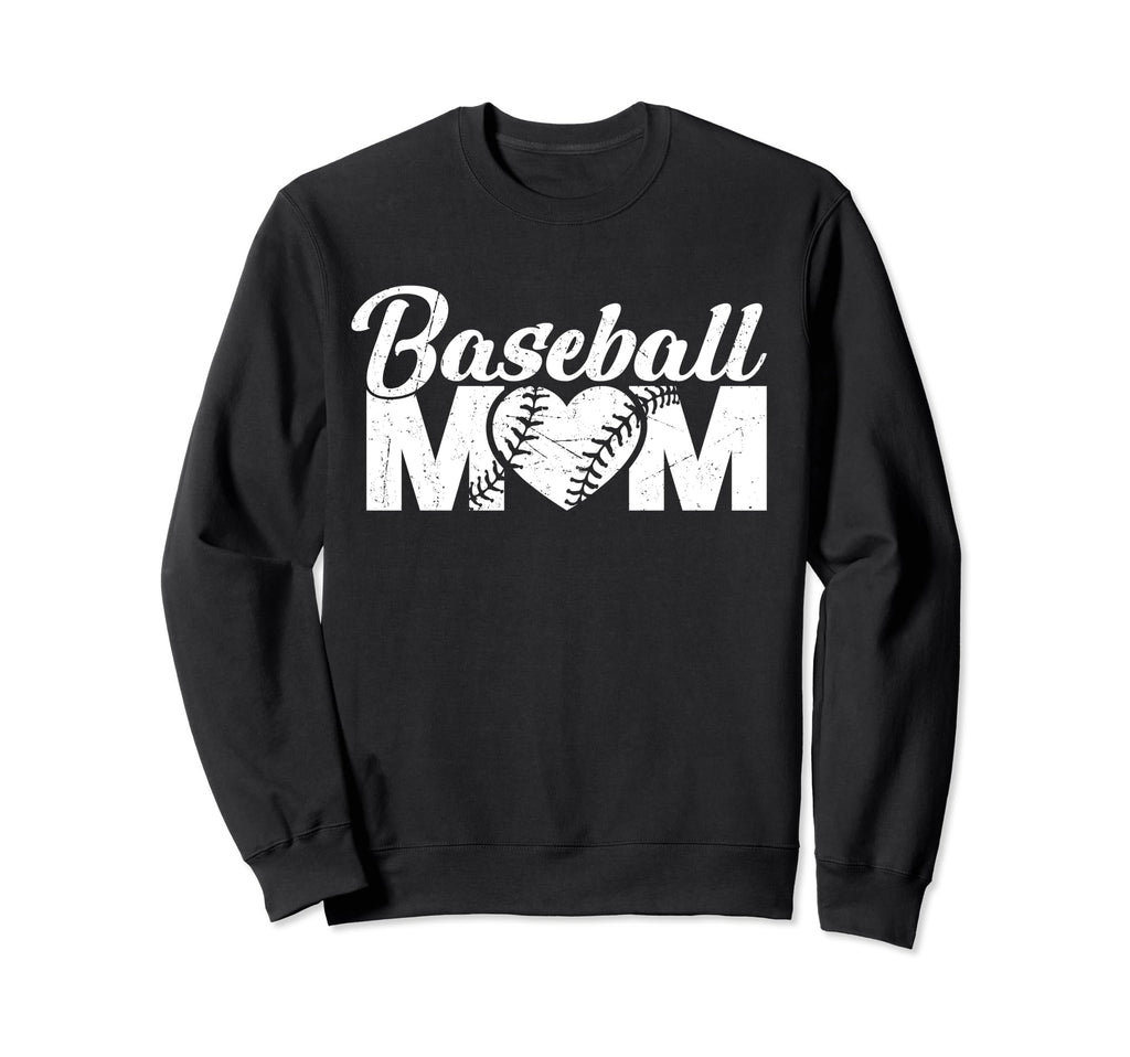 Baseball Mom Funny Heart Present Sweatshirt - Casual Everyday Wear Unisex - T-Shirt, Sweatshirt, Hoodie