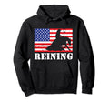 Distressed Reining Horse Usa Hoodie - Fun Novelty Design for Adults - T-Shirt, Sweatshirt, Hoodie