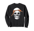 Hiphop Skull Orange Do Rag Sweatshirt - Minimalist Print for Adults - T-Shirt, Sweatshirt, Hoodie