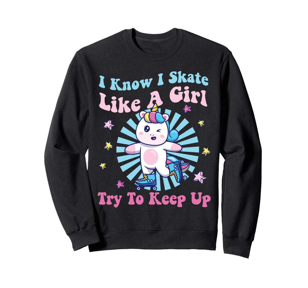 Roller Skating Skate 1970S Unicorn Sweatshirt - Graphic Print for Adults - T-Shirt, Sweatshirt, Hoodie