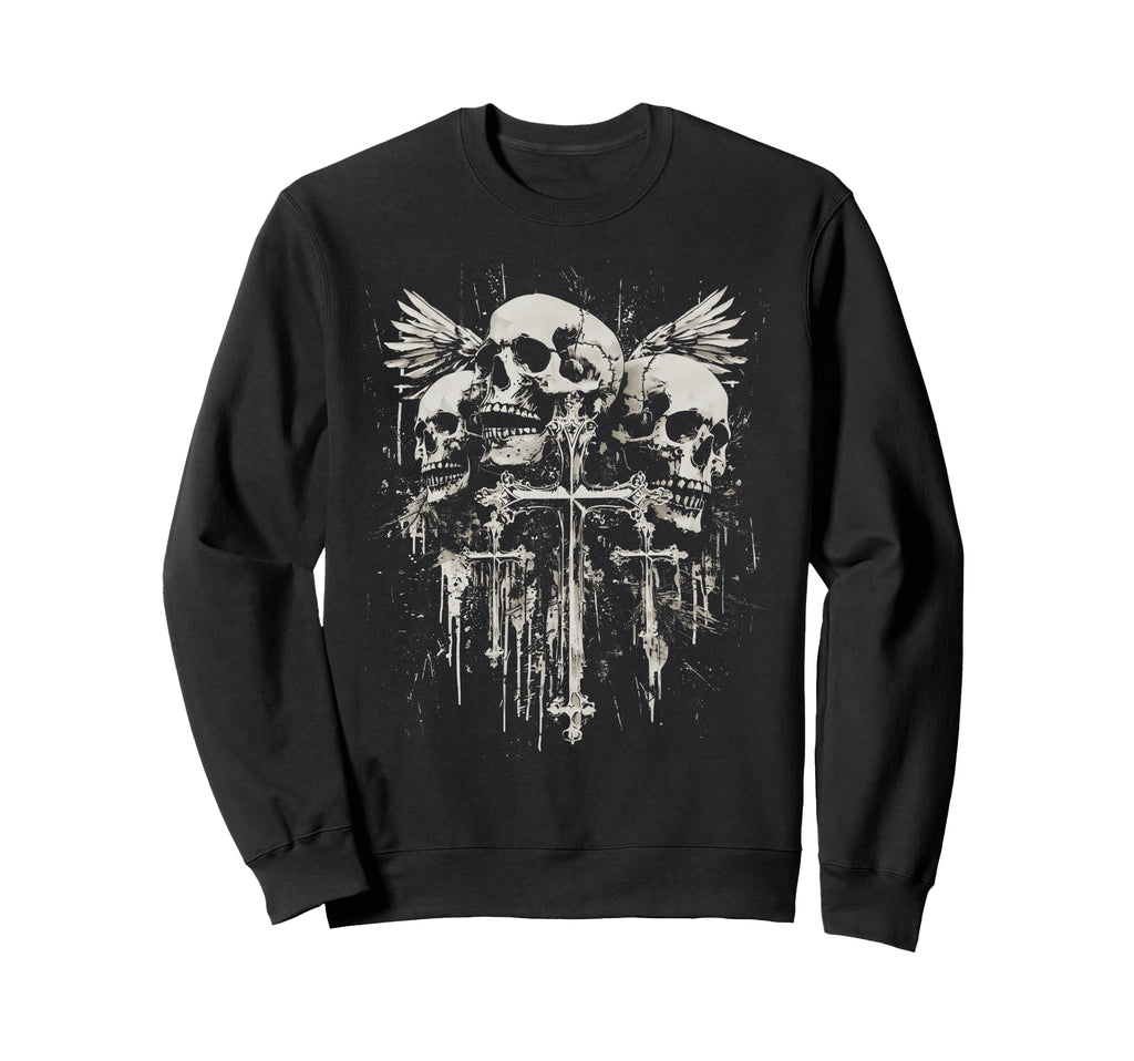 Skull Cross Y2K Goth Alt Grunge Sweatshirt - Unique Graphic for Adults - T-Shirt, Sweatshirt, Hoodie
