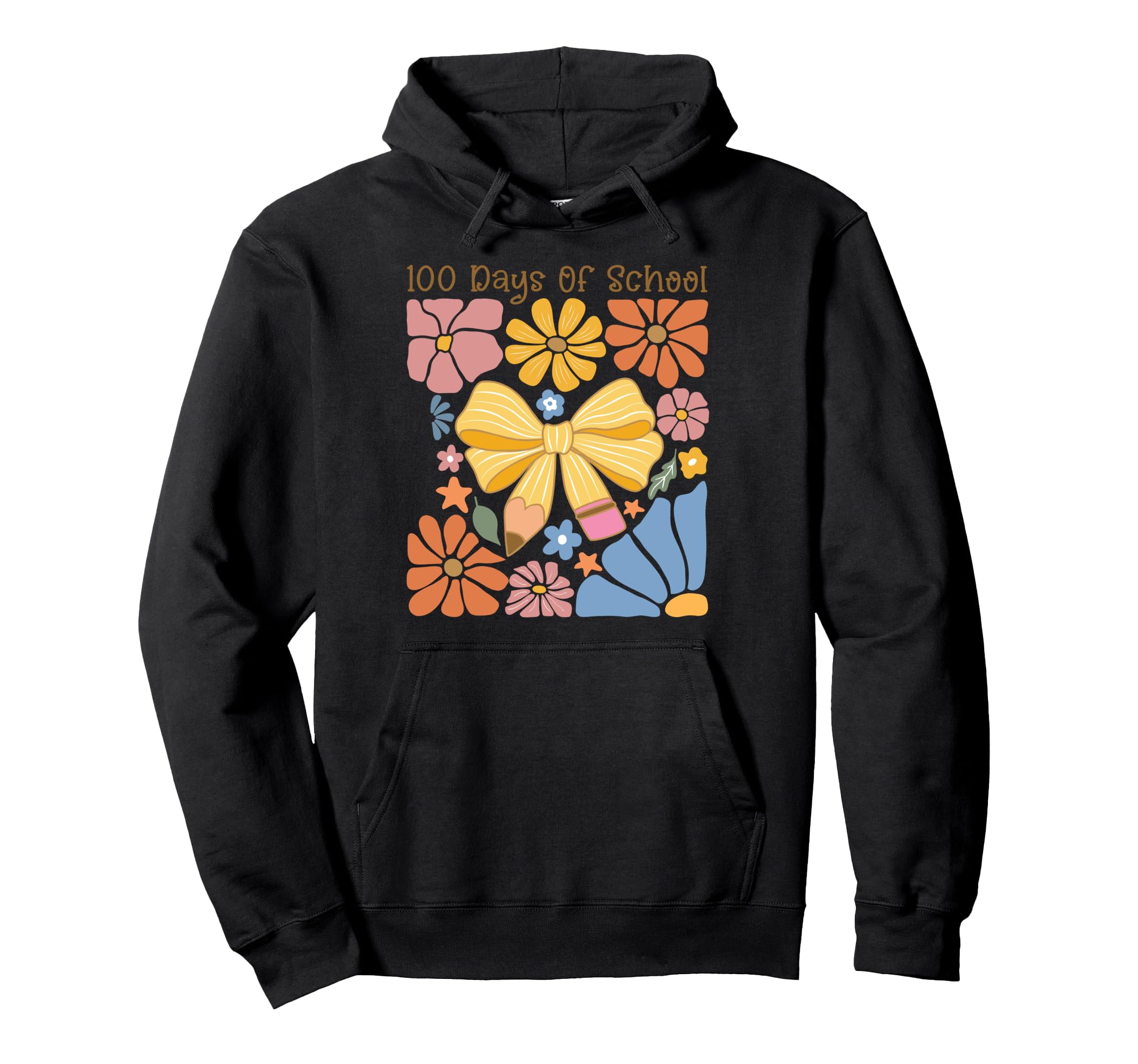 Boho 100 Days School Teacher Pencil Hoodie - Novelty Apparel Men Women - T-Shirt, Sweatshirt, Hoodie