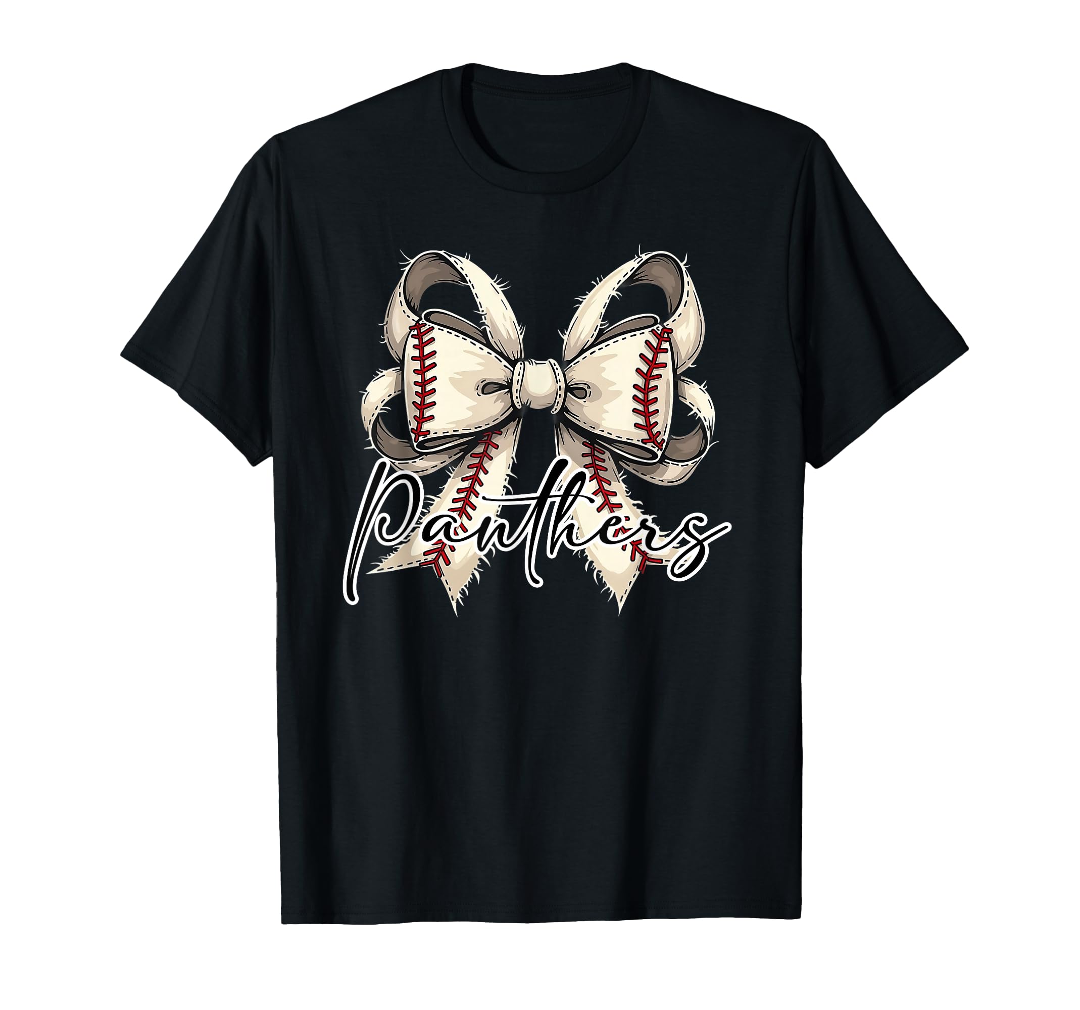 Panthers Baseball Coquette Bow T-Shirt - Fun Novelty Design for Adults - T-Shirt, Sweatshirt, Hoodie