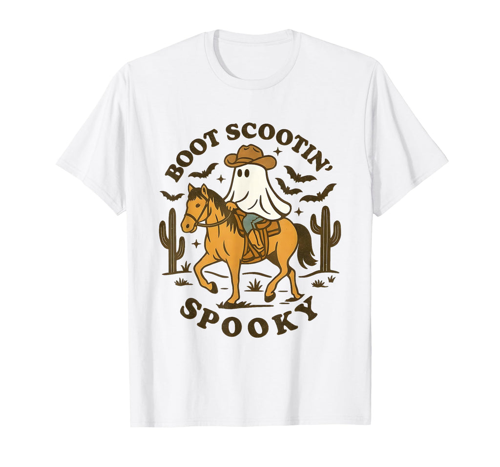 Boot Scootin Spooky Western Halloween T-Shirt - Graphic Print Men Women - T-Shirt, Sweatshirt, Hoodie
