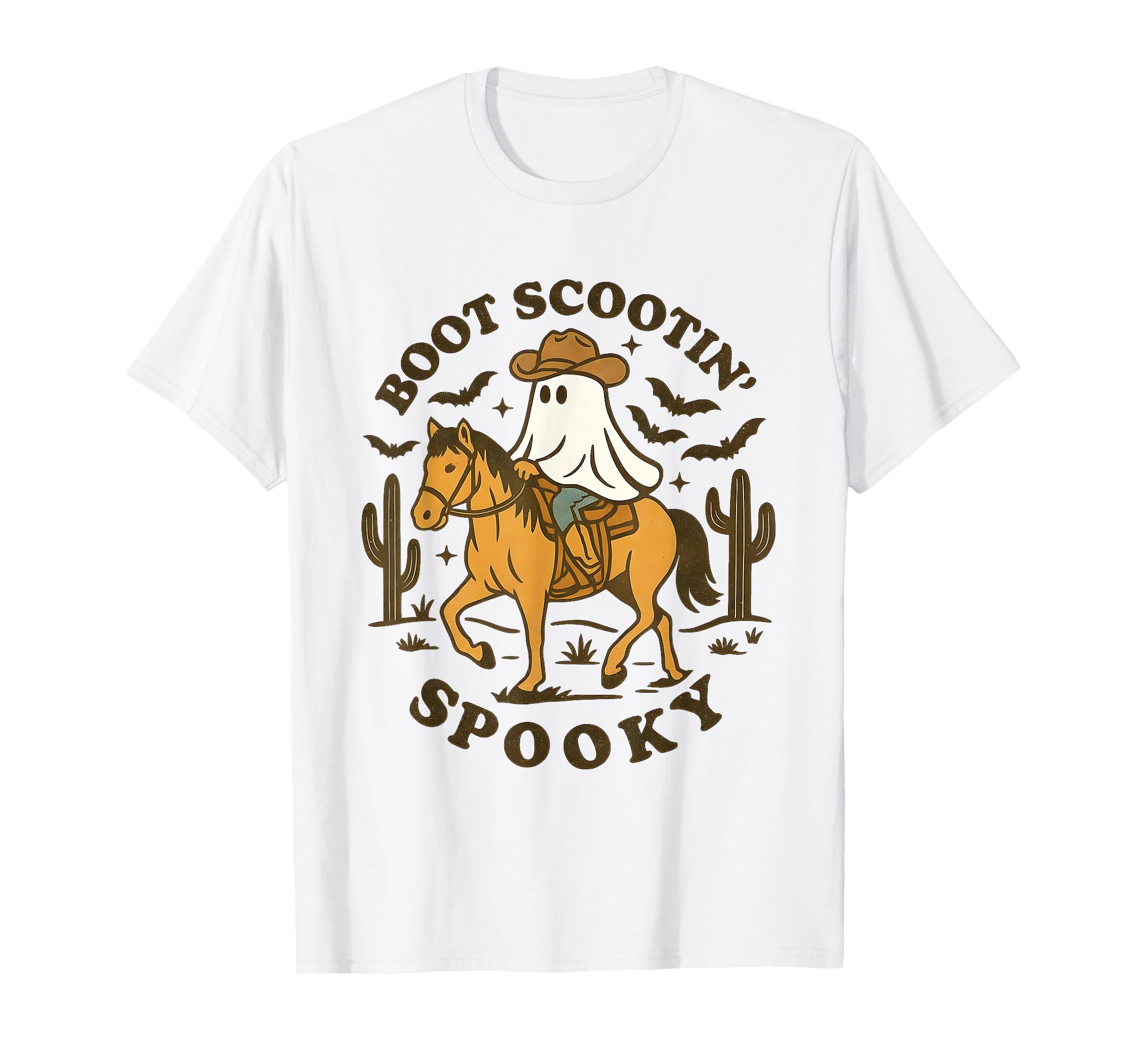 Boot Scootin Spooky Western Halloween T-Shirt - Graphic Print Men Women - T-Shirt, Sweatshirt, Hoodie