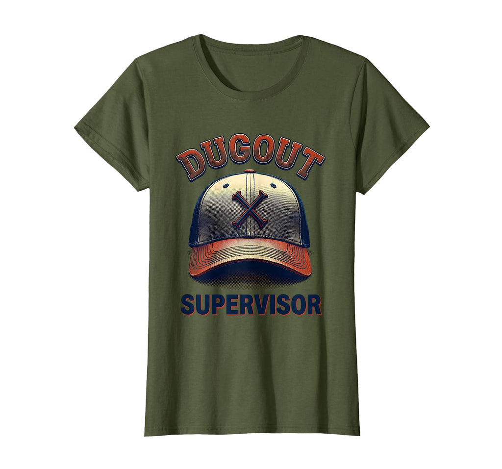 Dugout Supervisor Funny Baseball Dad T-Shirt - Novelty Apparel Men Women - T-Shirt, Sweatshirt, Hoodie