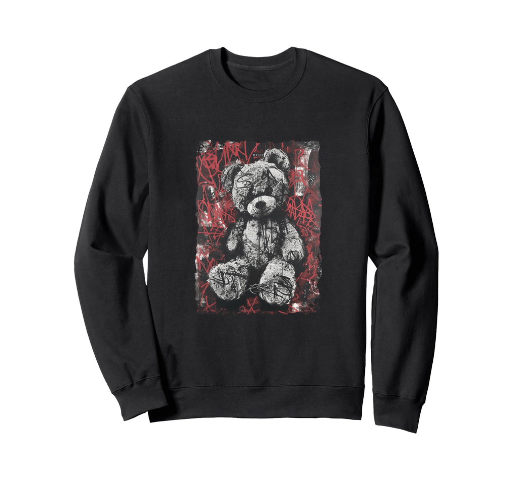 Aesthetic Streetwear Teddy Bear Sweatshirt - Graphic Print Unisex - T-Shirt, Sweatshirt, Hoodie