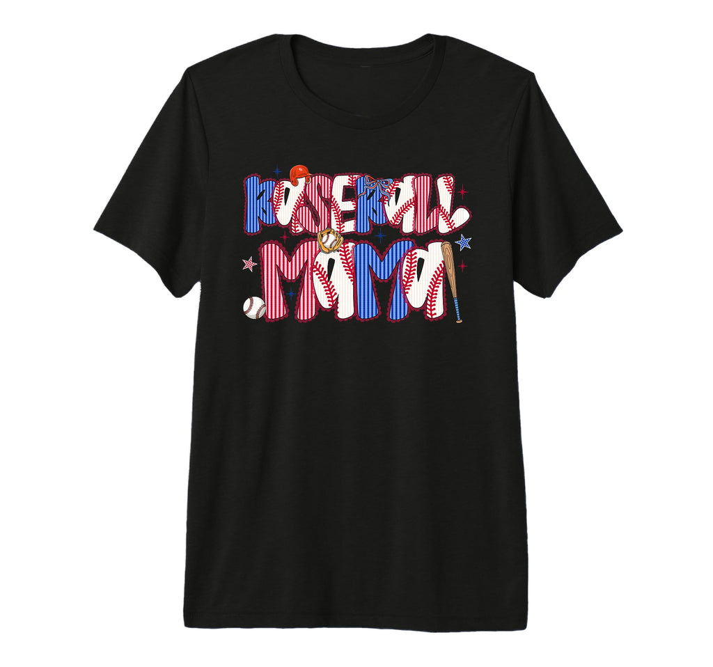 Baseball Mama Bow Lace Mothers Day T-Shirt - Novelty Apparel Men Women - T-Shirt, Sweatshirt, Hoodie