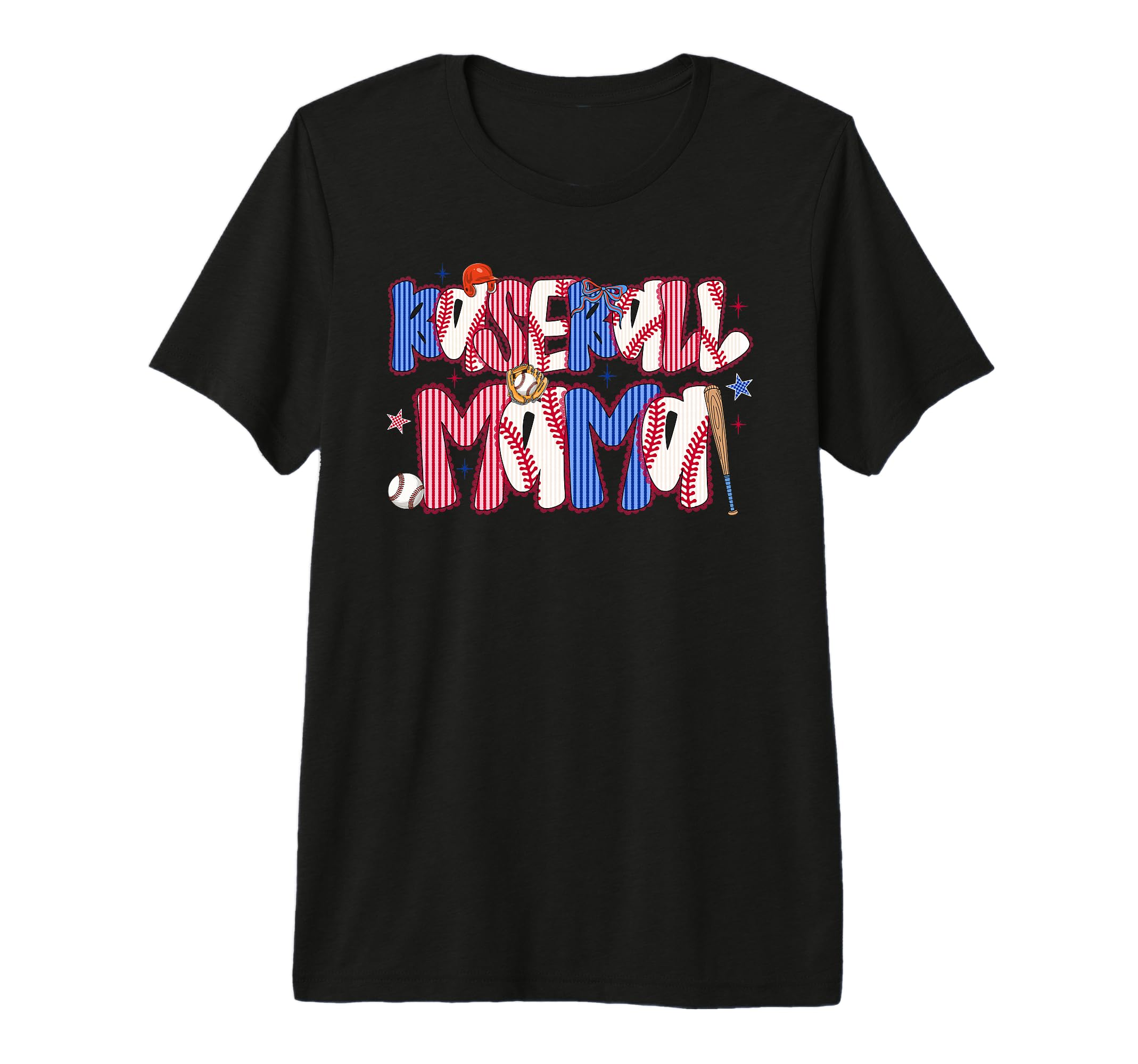 Baseball Mama Bow Lace Mothers Day T-Shirt - Novelty Apparel Men Women - T-Shirt, Sweatshirt, Hoodie