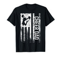 Cheer Dad American Flag Father Cheerleader T-Shirt - Unique Graphic Unisex - T-Shirt, Sweatshirt, Hoodie