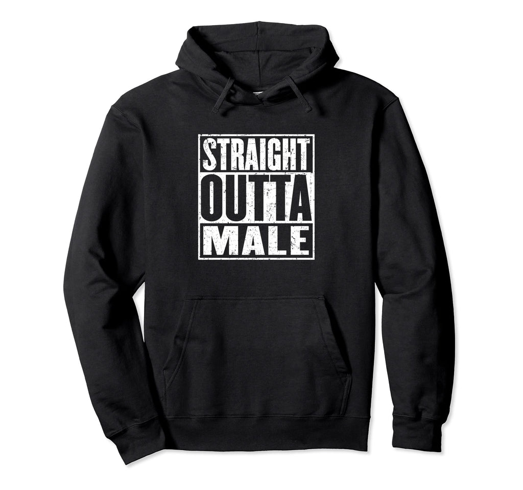Straight Outta Male Distressed Hoodie - Novelty Apparel Unisex - T-Shirt, Sweatshirt, Hoodie