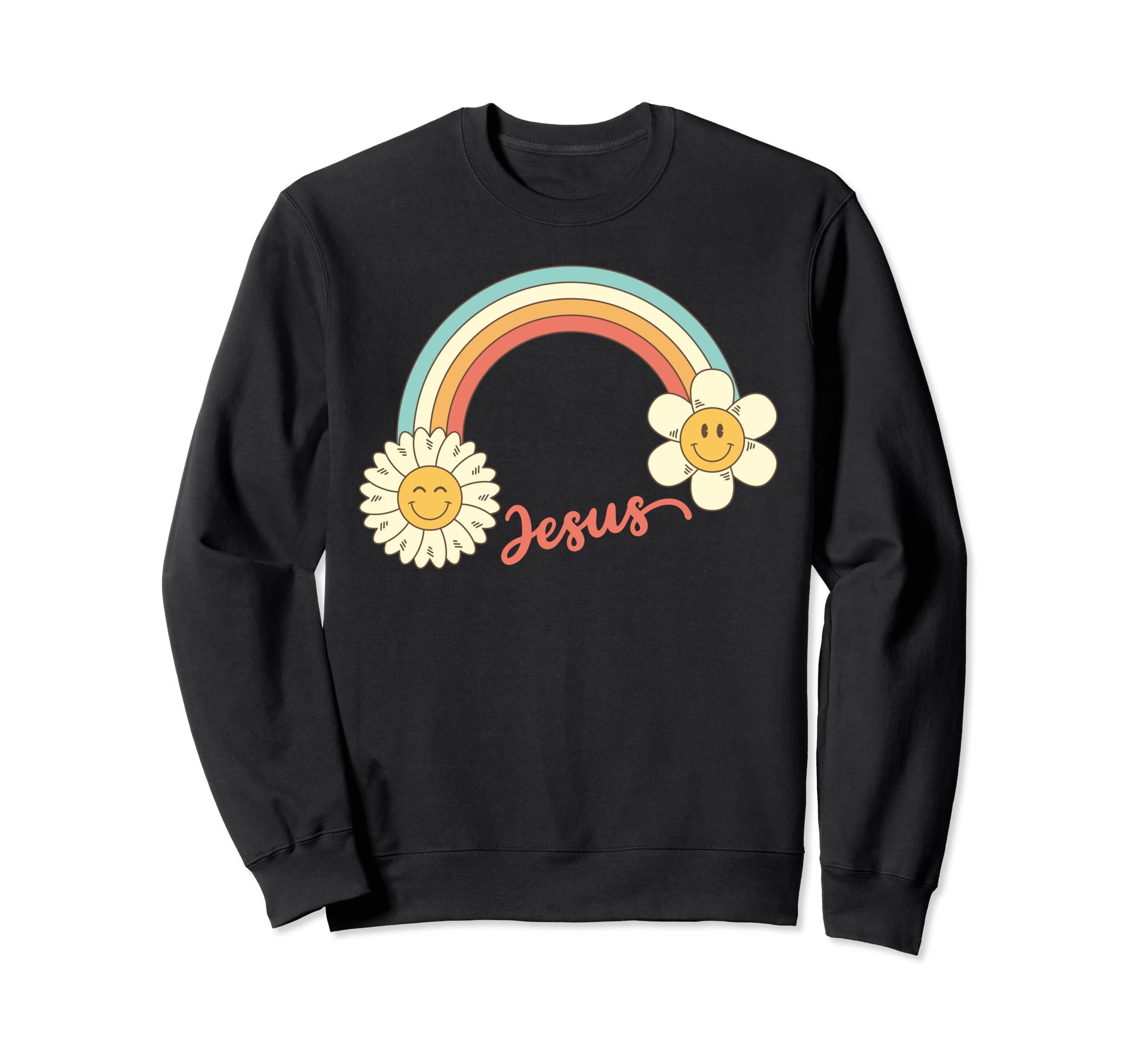 Christian Boho Rainbow Jesus Sweatshirt - Minimalist Print Unisex - T-Shirt, Sweatshirt, Hoodie