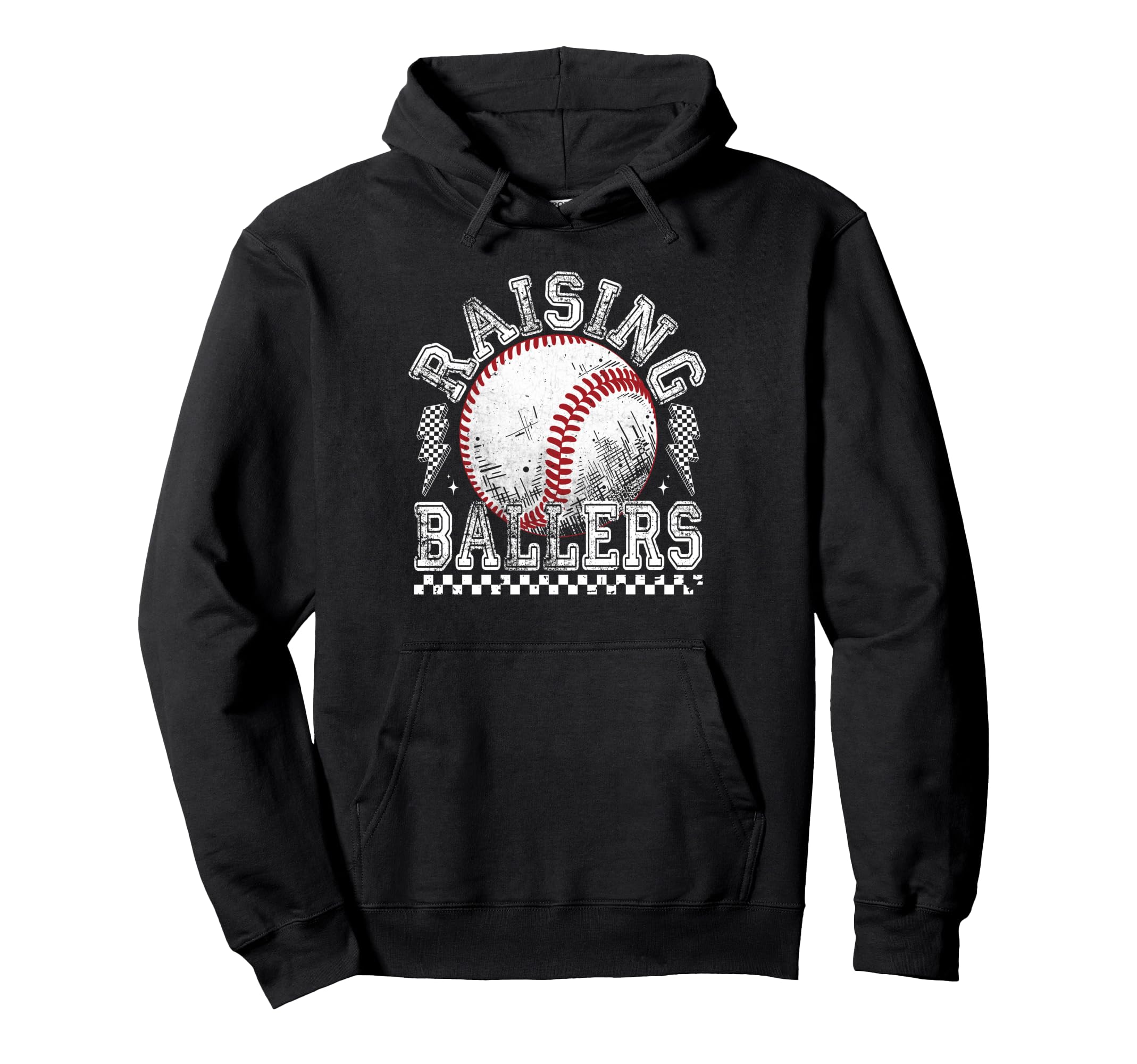 Raising Ballers Funny Mom Baseball Hoodie - Fun Novelty Design for Adults - T-Shirt, Sweatshirt, Hoodie