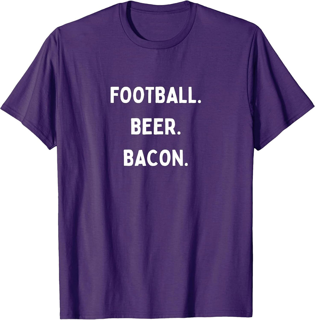 Football Beer Bacon Text Merch - Adult & Kids T-Shirts, Sweatshirts & Hoodies apparel design preview 1