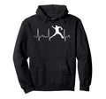 White Baseball Heartbeat Pitcher Hoodie - Novelty Apparel for Adults - T-Shirt, Sweatshirt, Hoodie