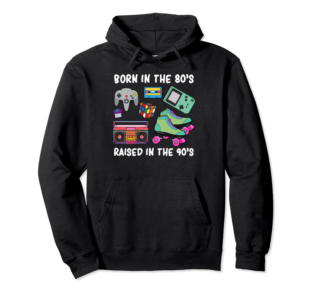 Born 80S Raised 90S Hip Hop Themed Hoodie - Streetwear Style for Adults - T-Shirt, Sweatshirt, Hoodie
