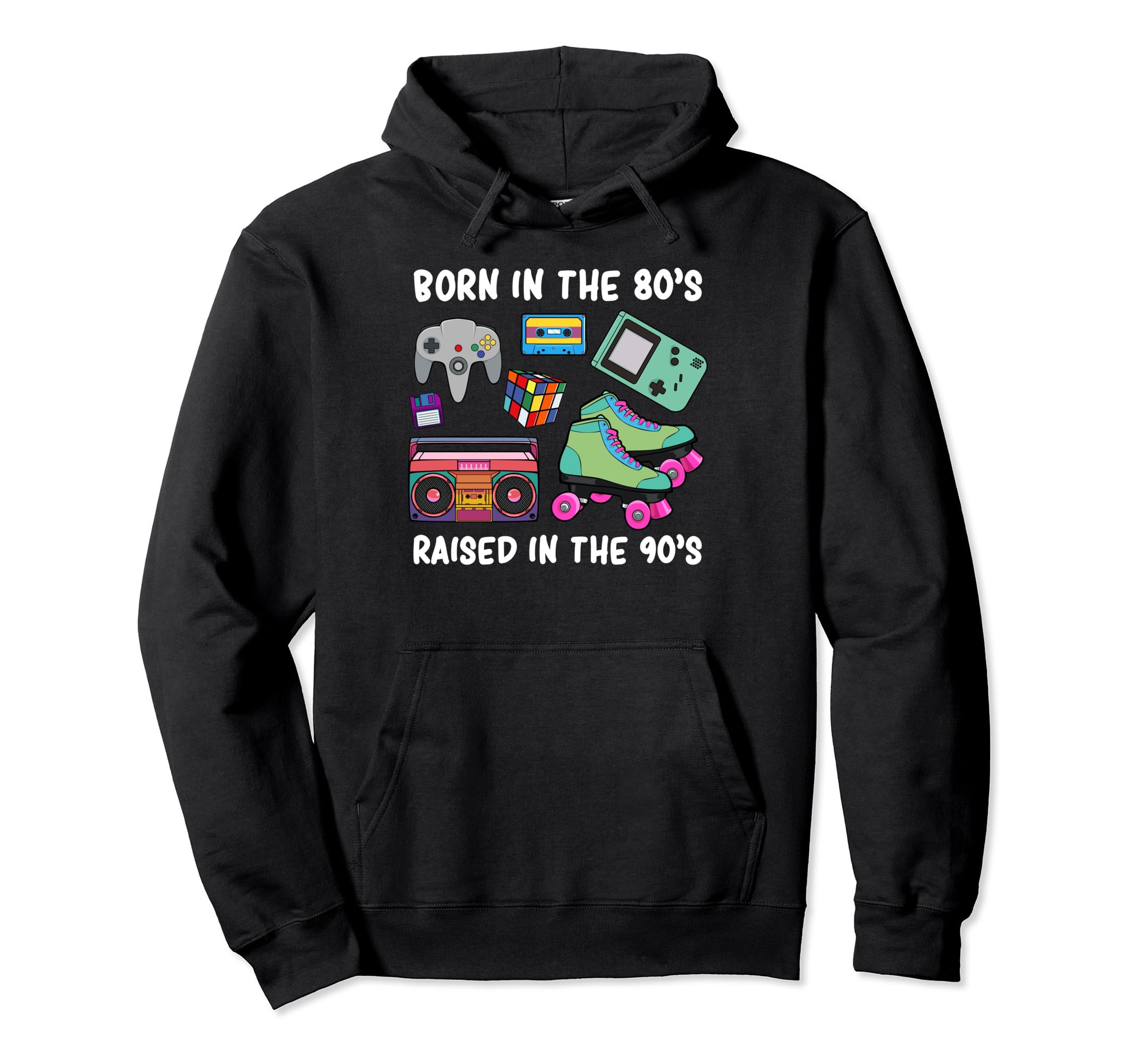 Born 80S Raised 90S Hip Hop Themed Hoodie - Streetwear Style for Adults - T-Shirt, Sweatshirt, Hoodie