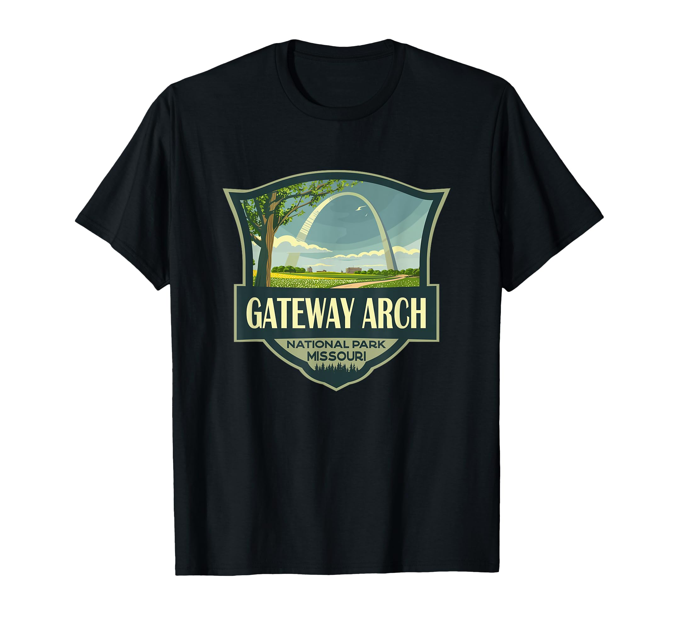 Gateway Arch National Park Illustration T-Shirt - Graphic Print Unisex - T-Shirt, Sweatshirt, Hoodie