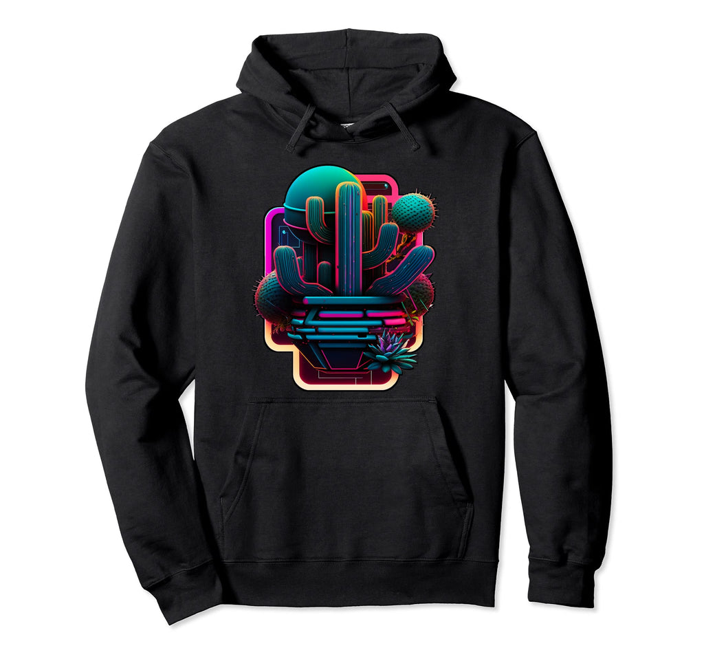 Cactus Vaporwave Aesthetic 80S Hoodie - Aesthetic Graphic Men Women - T-Shirt, Sweatshirt, Hoodie