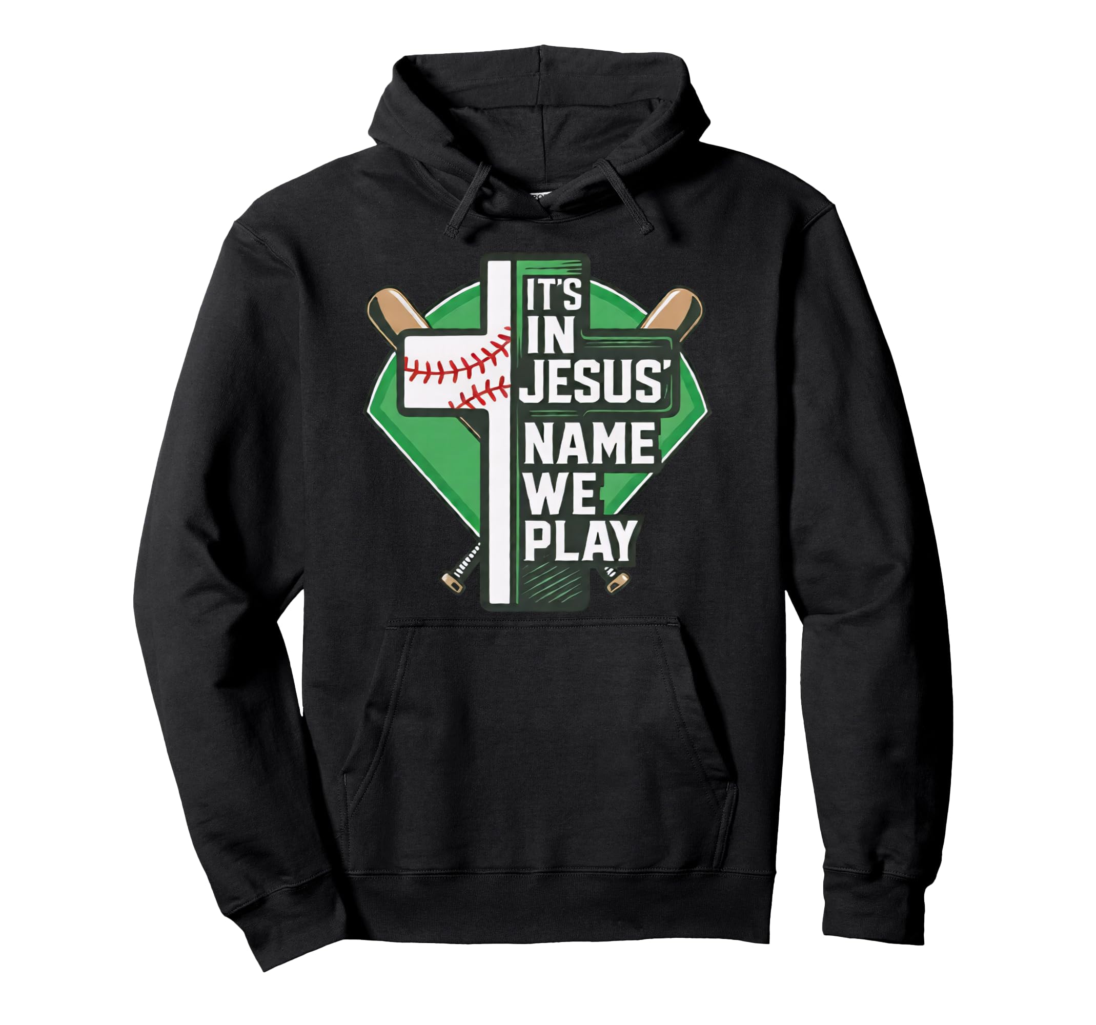 Its Jesus Name We Play Baseball Hoodie - Custom Art Print for Adults - T-Shirt, Sweatshirt, Hoodie