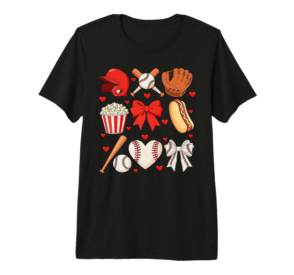 Baseball Bow Mothers Day Baseball Mom Mama T-Shirt - Trendy Graphic Unisex - T-Shirt, Sweatshirt, Hoodie