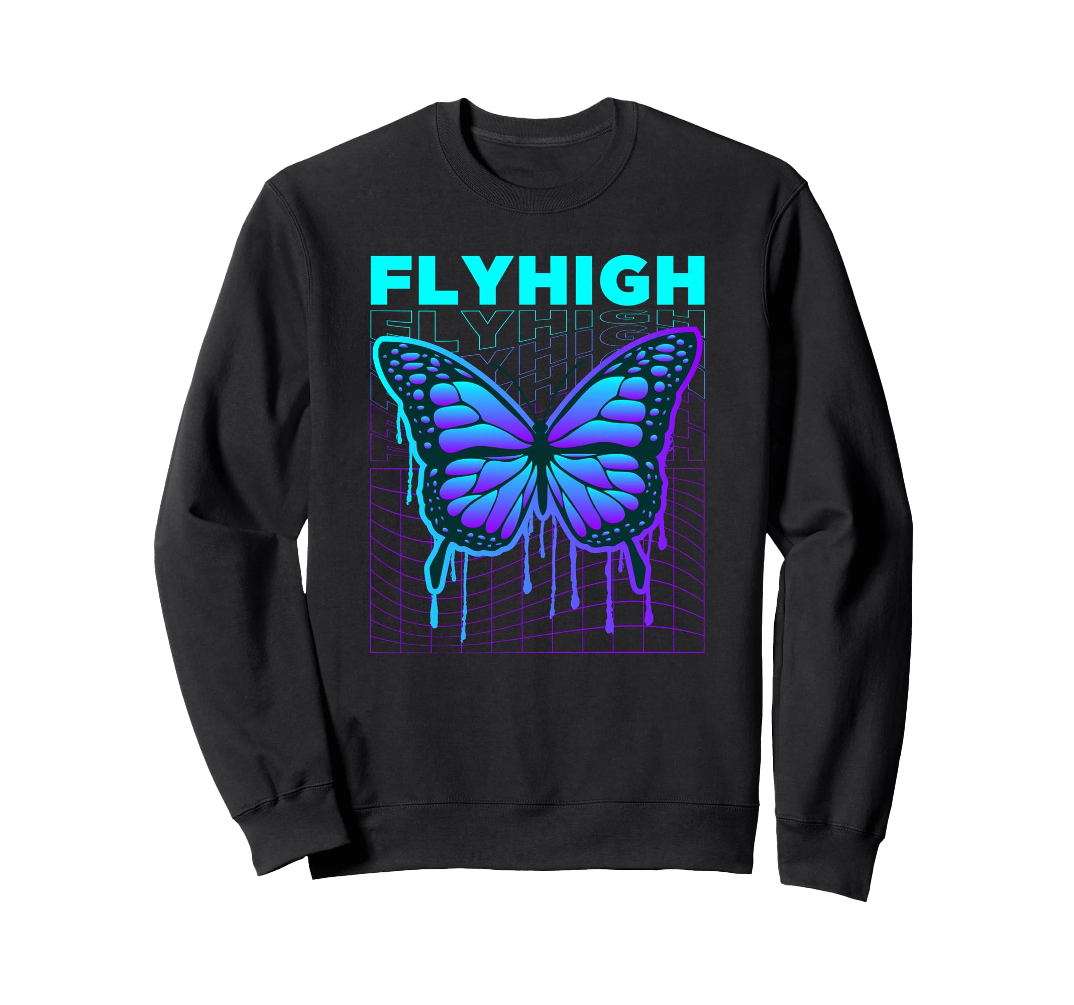 Butterfly Fly High Y2K Grunge Sweatshirt - Streetwear Style Men Women - T-Shirt, Sweatshirt, Hoodie