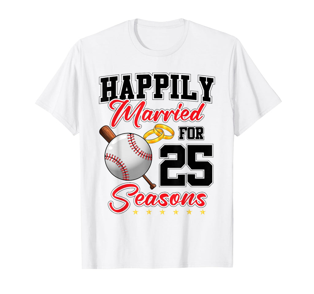 25Th Wedding Anniversary Baseball Couples T-Shirt - Novelty Apparel Unisex - T-Shirt, Sweatshirt, Hoodie