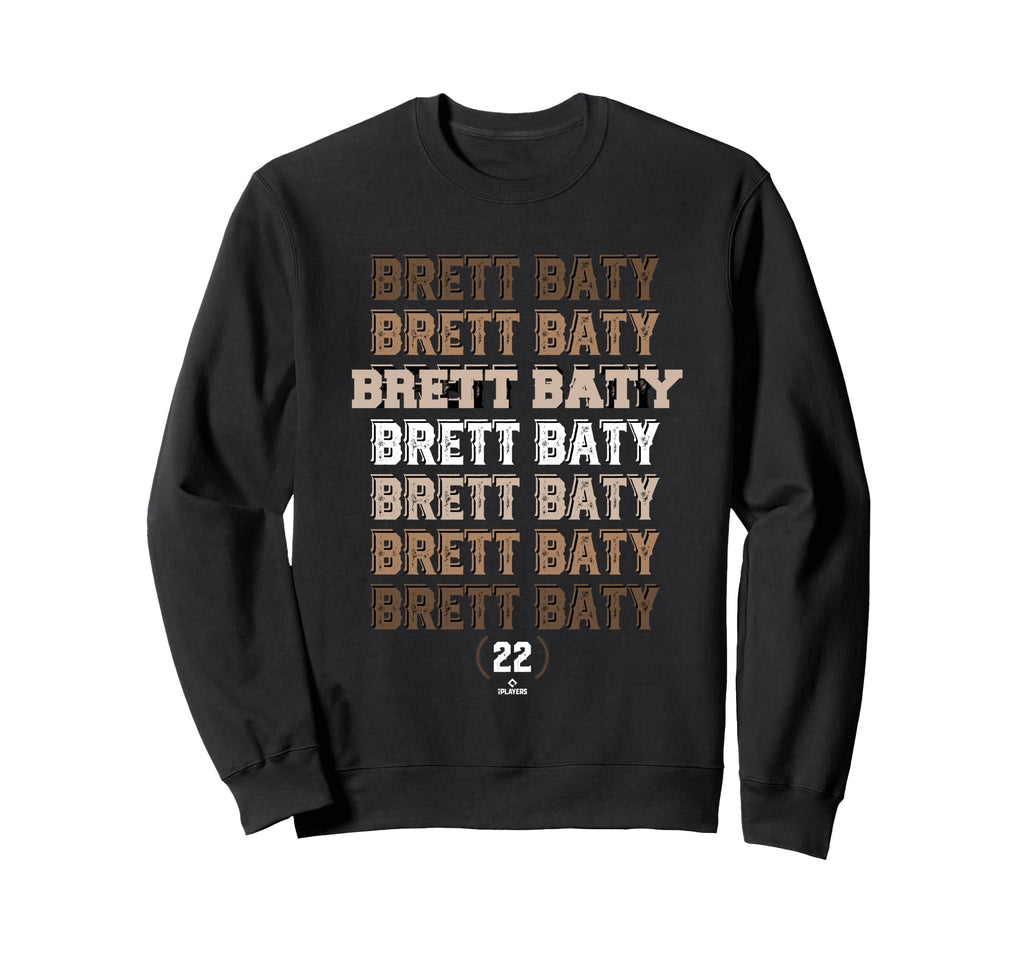 Repeating Text Brett Baty New Sweatshirt - Casual Everyday Wear Men Women - T-Shirt, Sweatshirt, Hoodie