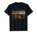 1947 Cassette Tape Birthday 79 T-Shirt - Minimalist Print Men Women - T-Shirt, Sweatshirt, Hoodie