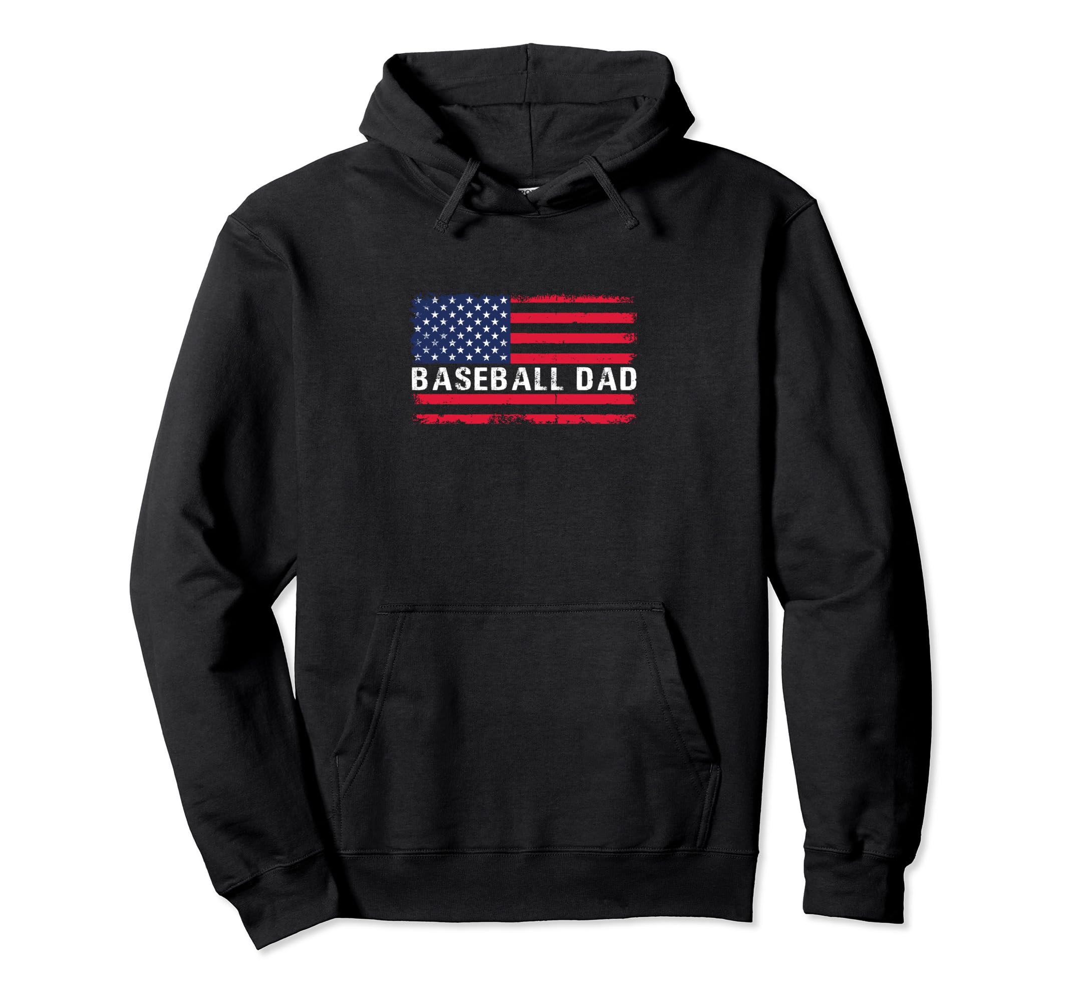 Baseball Dad Usa American Flag Hoodie - Aesthetic Graphic Men Women - T-Shirt, Sweatshirt, Hoodie