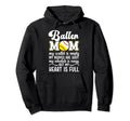 Baller Mom My Heart Is Full Baseball Hoodie - Novelty Apparel for Adults - T-Shirt, Sweatshirt, Hoodie