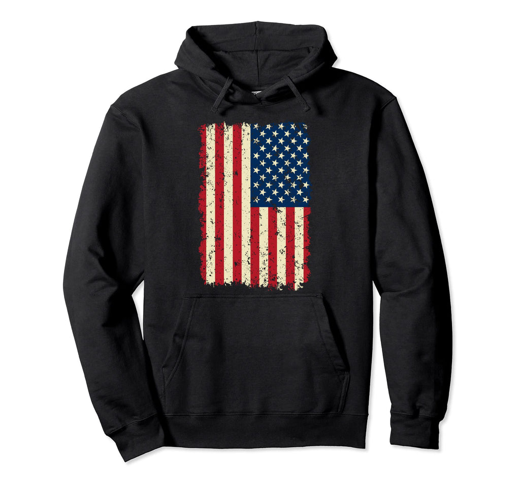 Usa Flag Distressed Gift Hoodie - Minimalist Print Unisex - T-Shirt, Sweatshirt, Hoodie