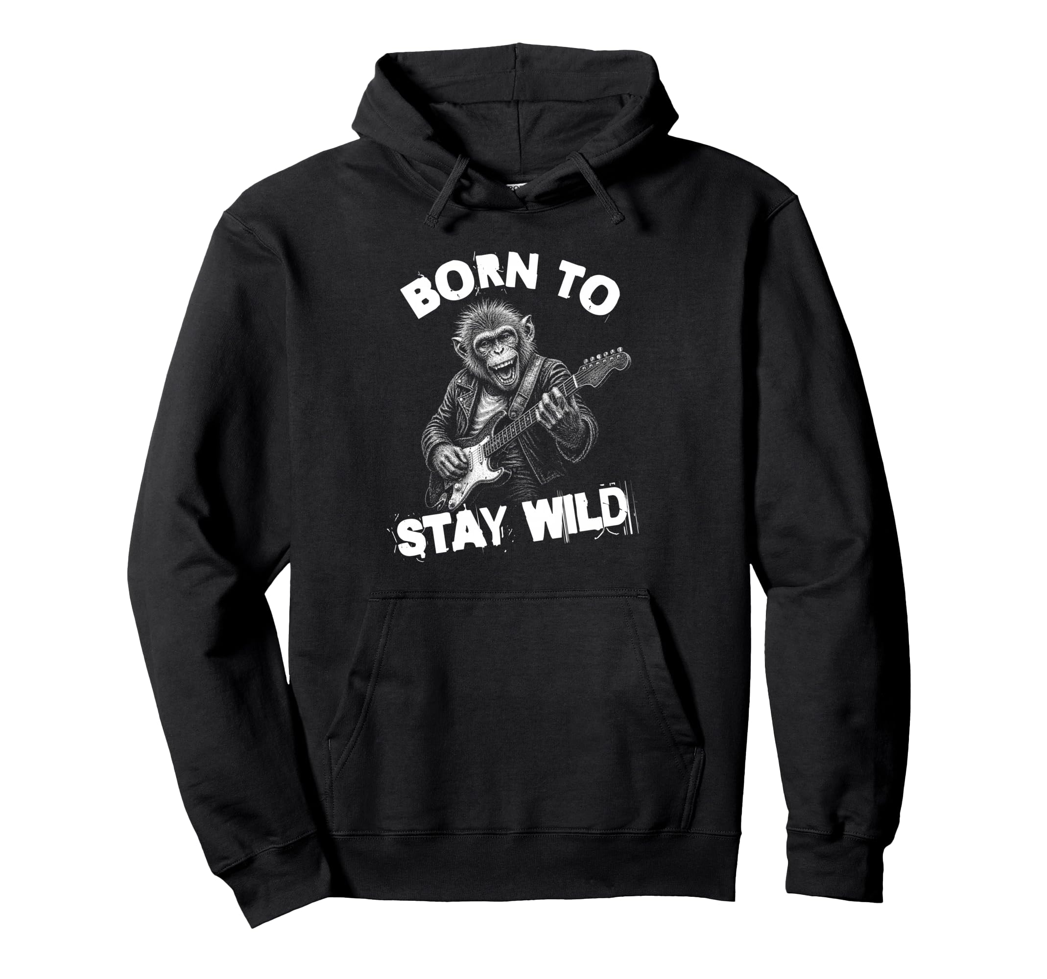 Born To Play Loud Monkey Guitar Funny Hoodie - Aesthetic Graphic Unisex - T-Shirt, Sweatshirt, Hoodie