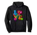Flower Power Hippie Groovy Love Peace Heart Hoodie - Graphic Print Unisex - T-Shirt, Sweatshirt, Hoodie
