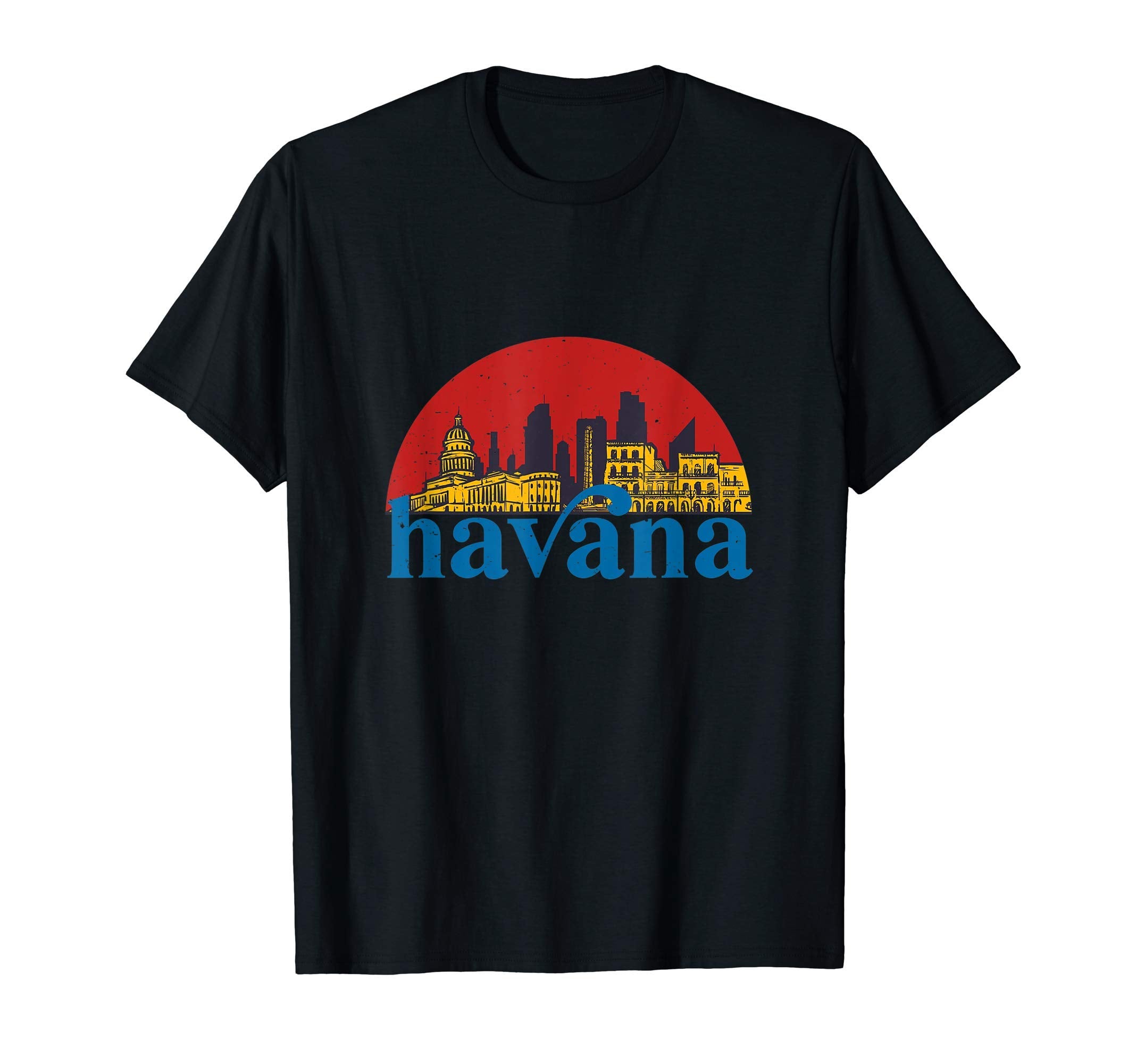 Havana Cuba Sunset City Skyline T-Shirt - Fun Novelty Design Unisex - T-Shirt, Sweatshirt, Hoodie