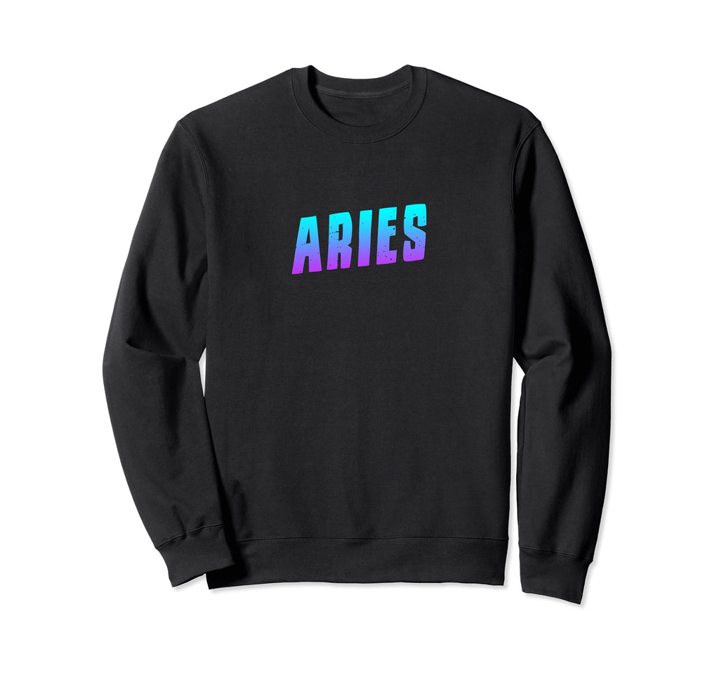 Aries Blue Purple Zodiac Sign Sweatshirt - Custom Art Print Unisex - T-Shirt, Sweatshirt, Hoodie