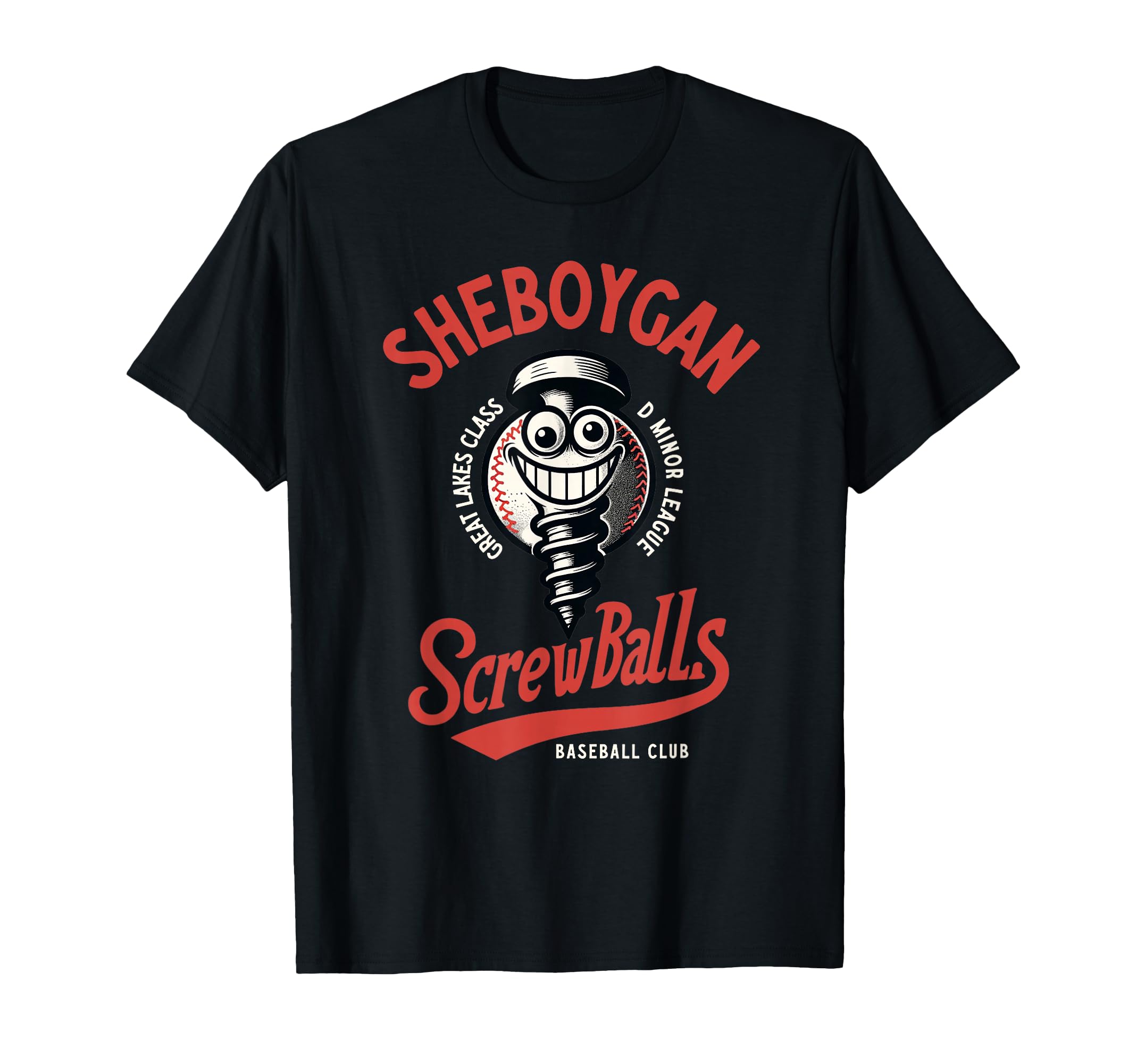 Sheboygan Screwballs Minor League T-Shirt - Novelty Apparel for Adults - T-Shirt, Sweatshirt, Hoodie