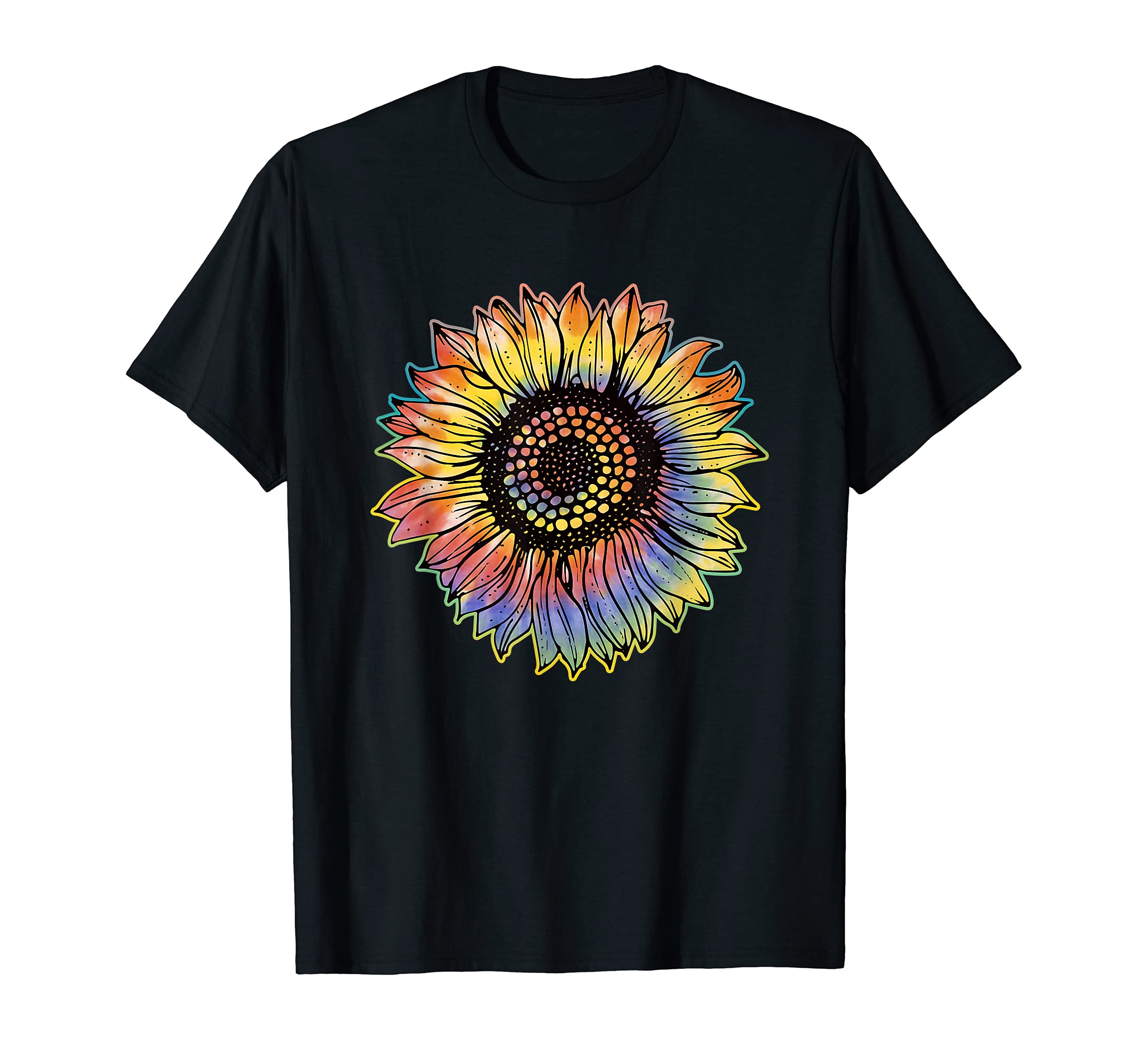 Tie Dye Sunflower 70S Boho Hippie T-Shirt - Fun Novelty Design Men Women - T-Shirt, Sweatshirt, Hoodie