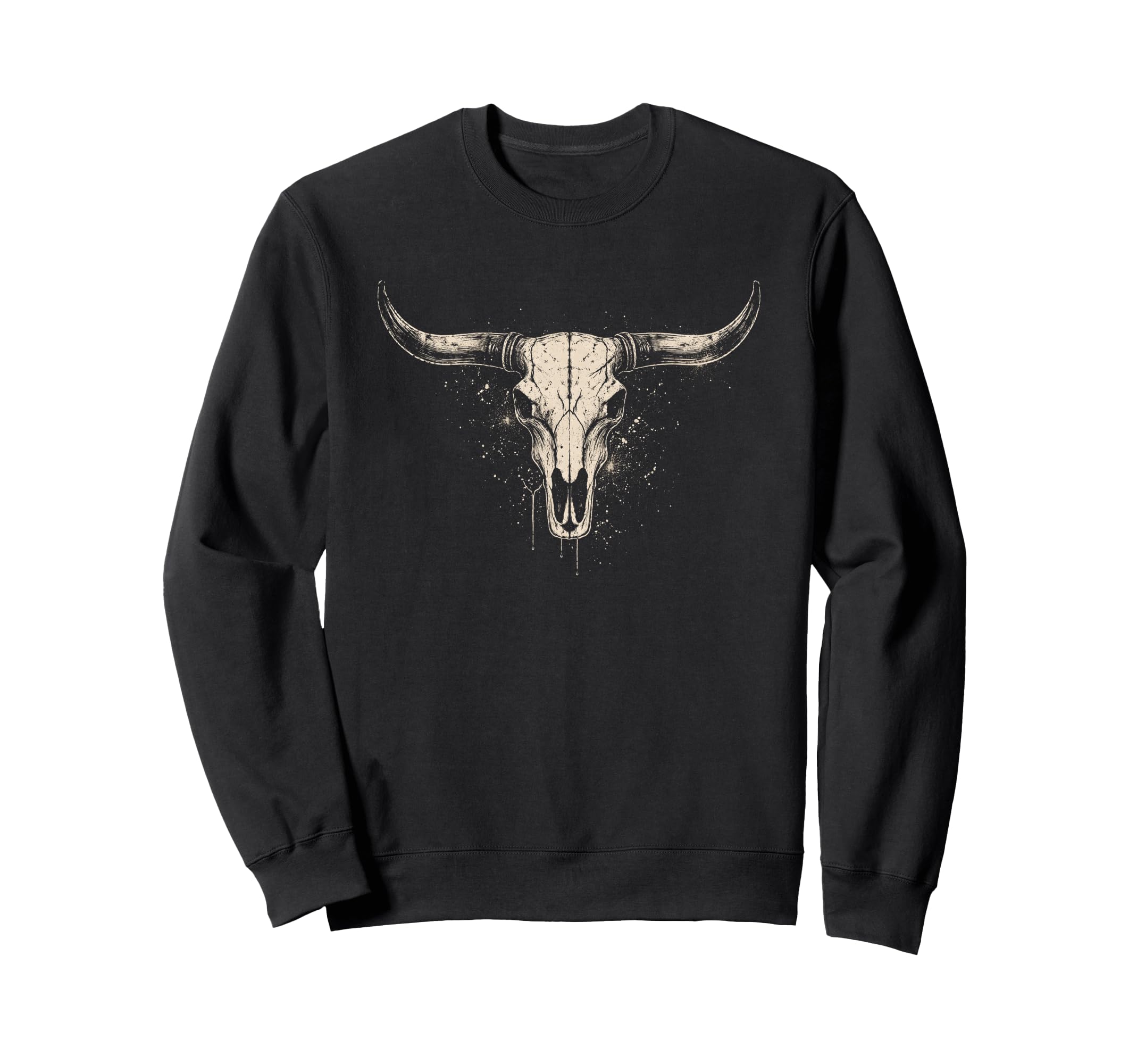 Boho Cow Skull Cowgirl Cowboy Sweatshirt - Unique Graphic for Adults - T-Shirt, Sweatshirt, Hoodie