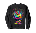 80S 90S Music Notes Cassette Tape Sweatshirt - Unique Graphic Men Women - T-Shirt, Sweatshirt, Hoodie