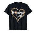 Baseball Aunt Leopard Heart Glove Ball T-Shirt - Novelty Apparel Unisex - T-Shirt, Sweatshirt, Hoodie